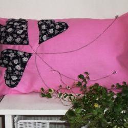 Pink decorative cover for pillows - 20 x 12